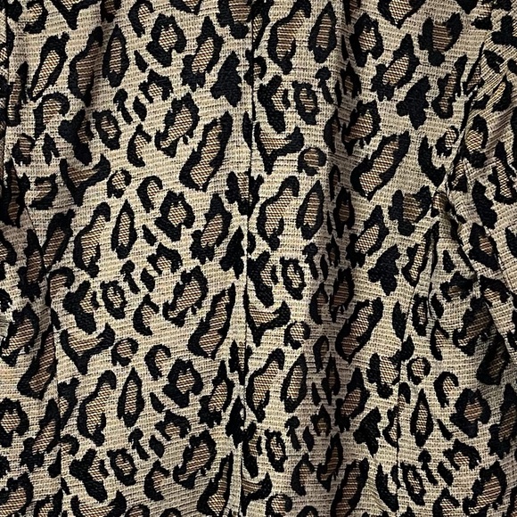 Chicos 0 Leopard Animal Print Jacquard Moto Jacket US Size 4 6 Small - Picture 8 of 10